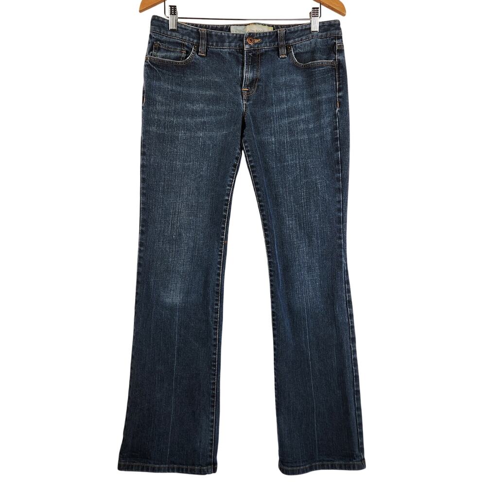Ann Taylor LOFT Slim Boot Jeans Women’s SZ 8 Dark Blue Denim Mid Rise Stretch